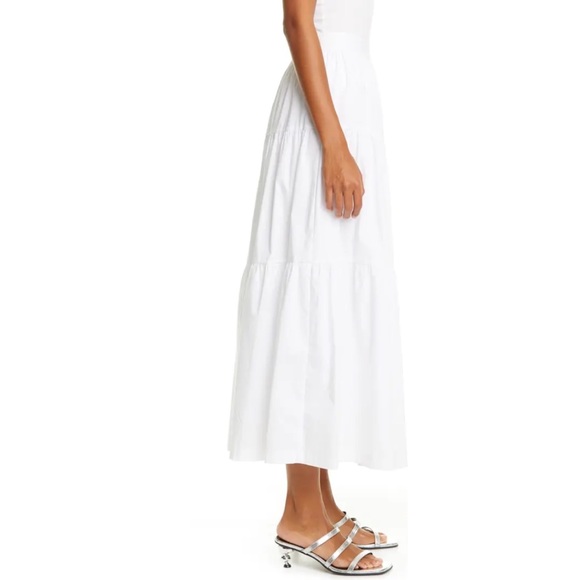 Staud Tiered Stretch Cotton Maxi Skirt - Picture 7 of 11